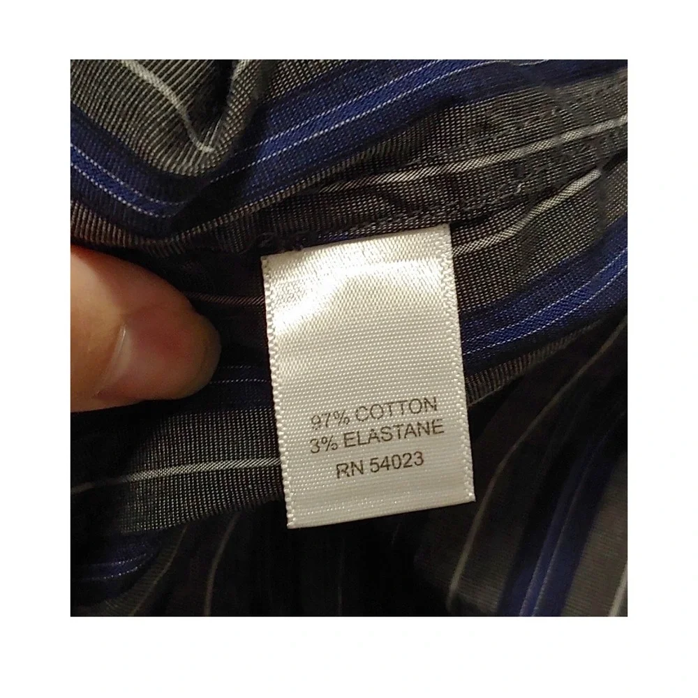 Banana Republic Mens Blue Gray Striped Button‎ Down Shirt M Dark Academia Office